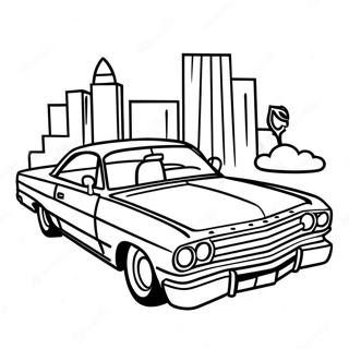 Lowrider Bil Farvelægningsside | Lowrider malebog