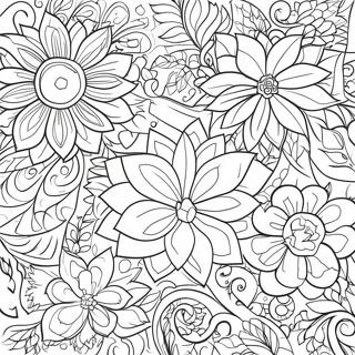 Trendy Blomster Mønstre Malebog | Moderne malebog